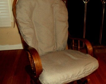 Caffè Latte Cotton Blend -Glider Rocker SLIP COVER For Your Cushions - Family Room or Nursery