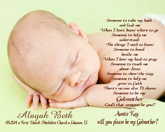 Items similar to Will You Be My Godmother/Godfather ...