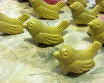 Drawer Pulls / Drawer Knobs / bird knobs, Shabby Chic Knobs / Set of 2 knobs