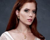 Bridal Necklace ,Gold Bridal Necklace ,Bridesmaid Gift ,Wedding Jewelry ,Gold vintage Necklace