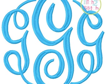 Fancy Circle LARGE Monogram Font Machine Embroidery (small size sold separately)
