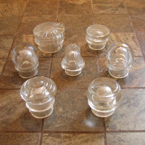 Vintage Glass Percolator Coffee Pot Lid Knobs Set of 7