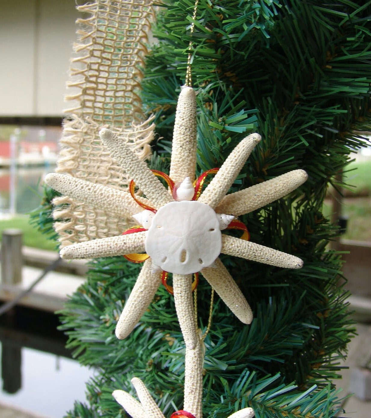 coastal christmas ornament starfish sand by coastal christmas ornament starfish sand by