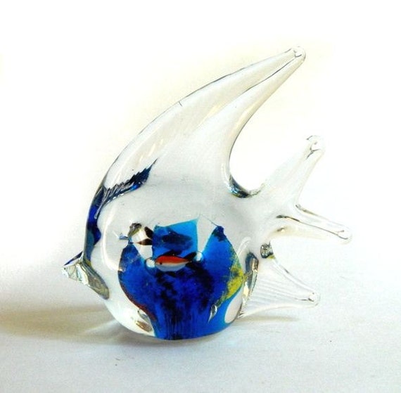 Murano Glass Fish Paperweight by OakAndCrowSundries on Etsy