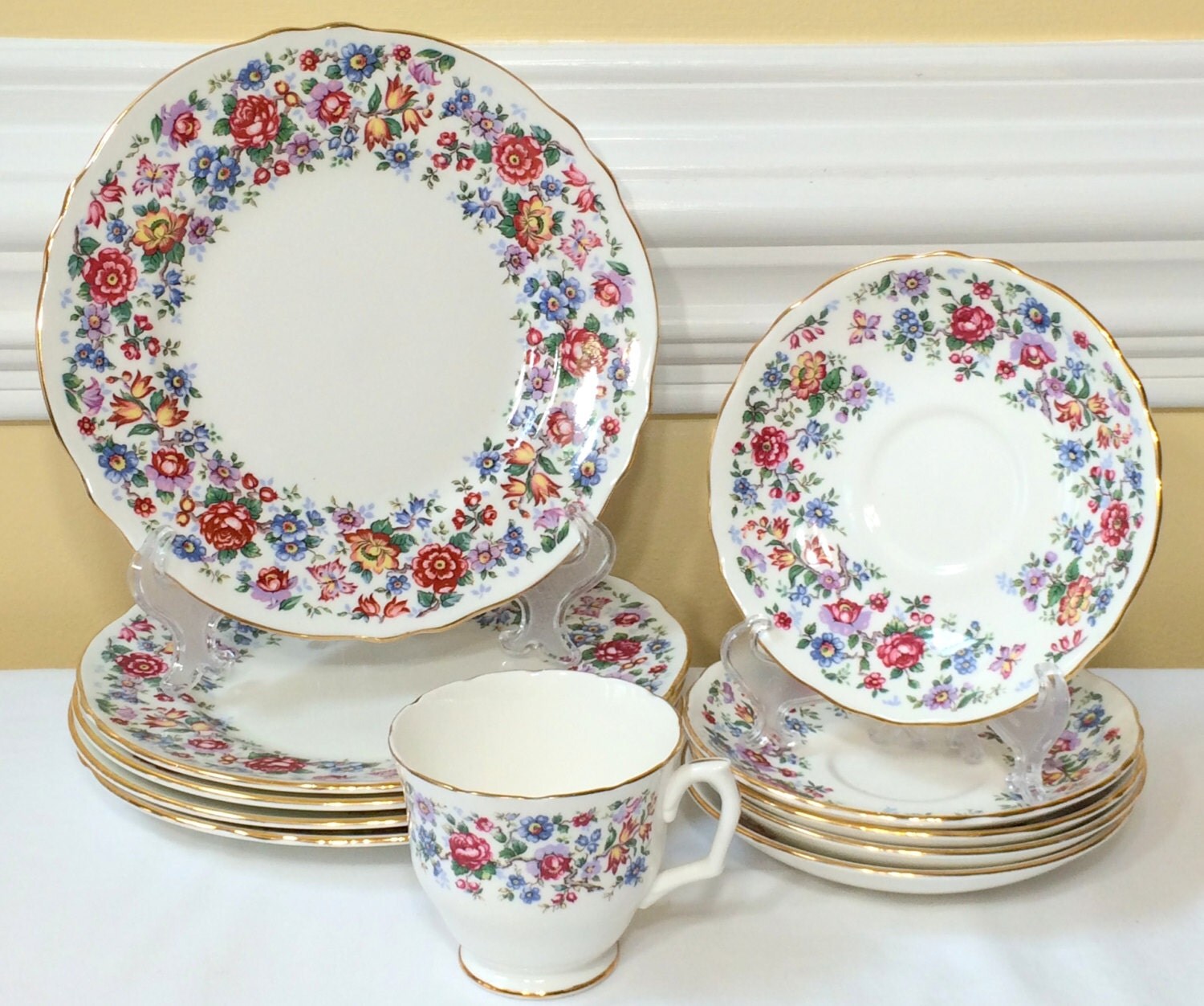 Staffordshire Fine Bone China Set Springtime Pattern England