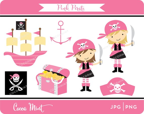 Pink Pirate Clip Art Il_570xn