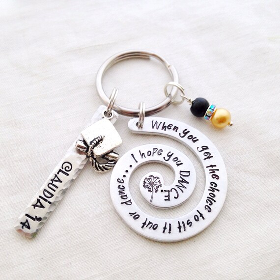Hand stamped Graduation keychain The Only by faeriekissageStudio