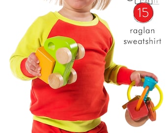 Raglan sweatshirt pdf sewing pattern // photo tutorial // instant download // 0M to 6T // #15