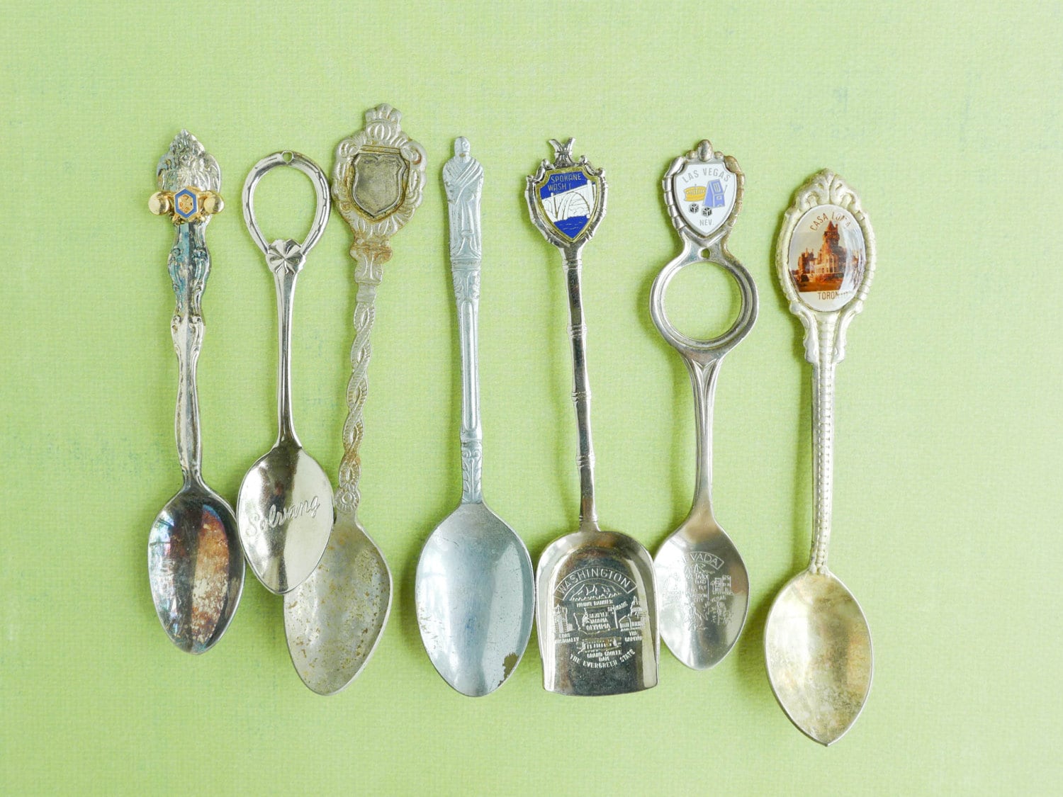 Lot of Decorative Spoons Souvenir Spoons Assemblage Art