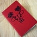 Red Forest Deer Pocket Size Lined Moleskine Notebook Journal Gocco Screenprint