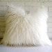RESERVED FOR michelisantanna: White Shag Pillow Cover - Faux Fur Throw - Mongolian Lamb Decorative Pillow - Vegan Fur Pillow