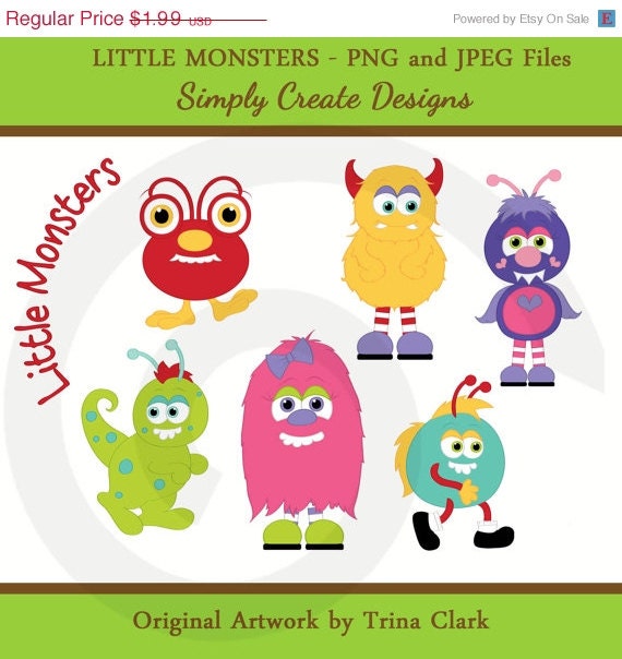 Little Monsters Clipart Personal and Commercial Use Il_570xn