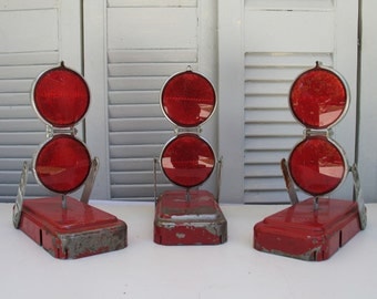 Vintage Red Reflector Road Flares