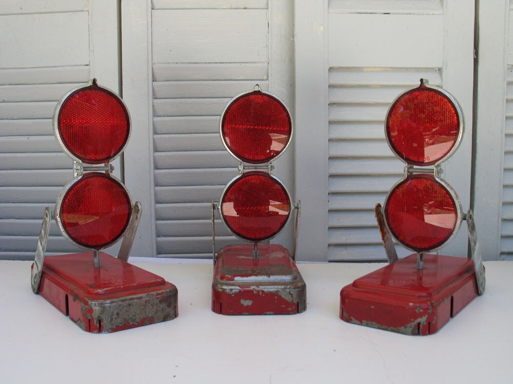 Vintage Red Reflector Road Flares