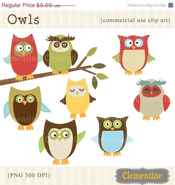 35% OFF SALE Owl clip art images, owl clipart, royalty free clip art- Instant Download Il_570xn