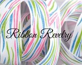 Pinch me hot pink, blue & green glitter zebra on white 7/8 grosgrain ribbon- St Patricks day Il_170x135