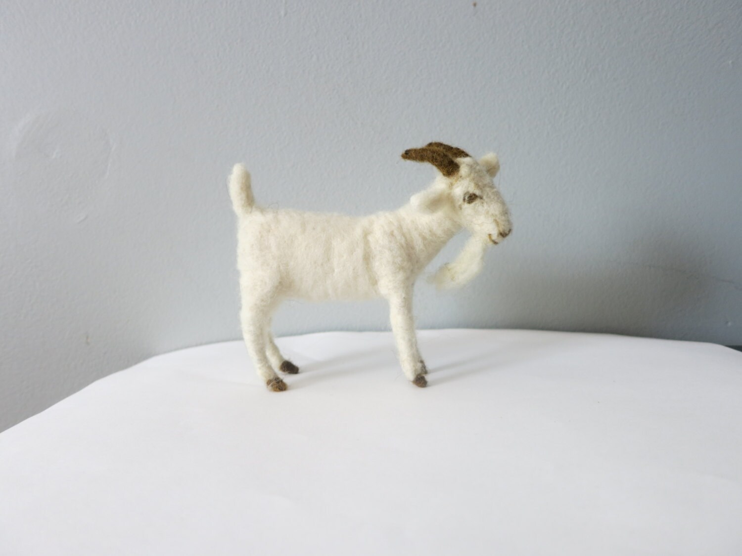 White Goat Wool Needle felted