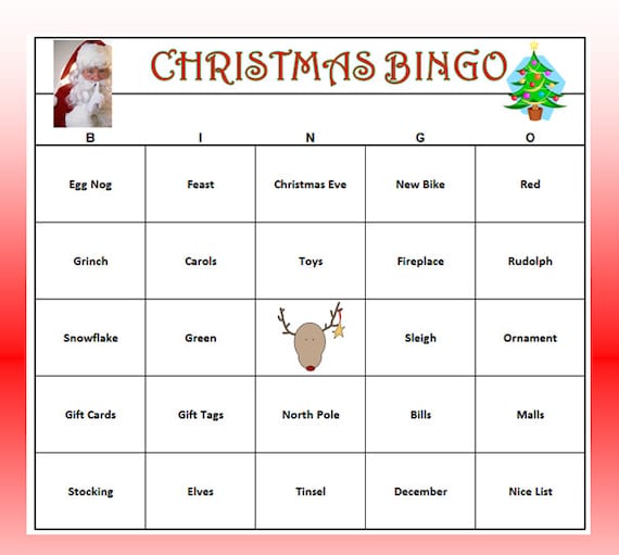 Christmas Party Bingo Game 60 Cards by BuyMeSomeHappiness on Etsy