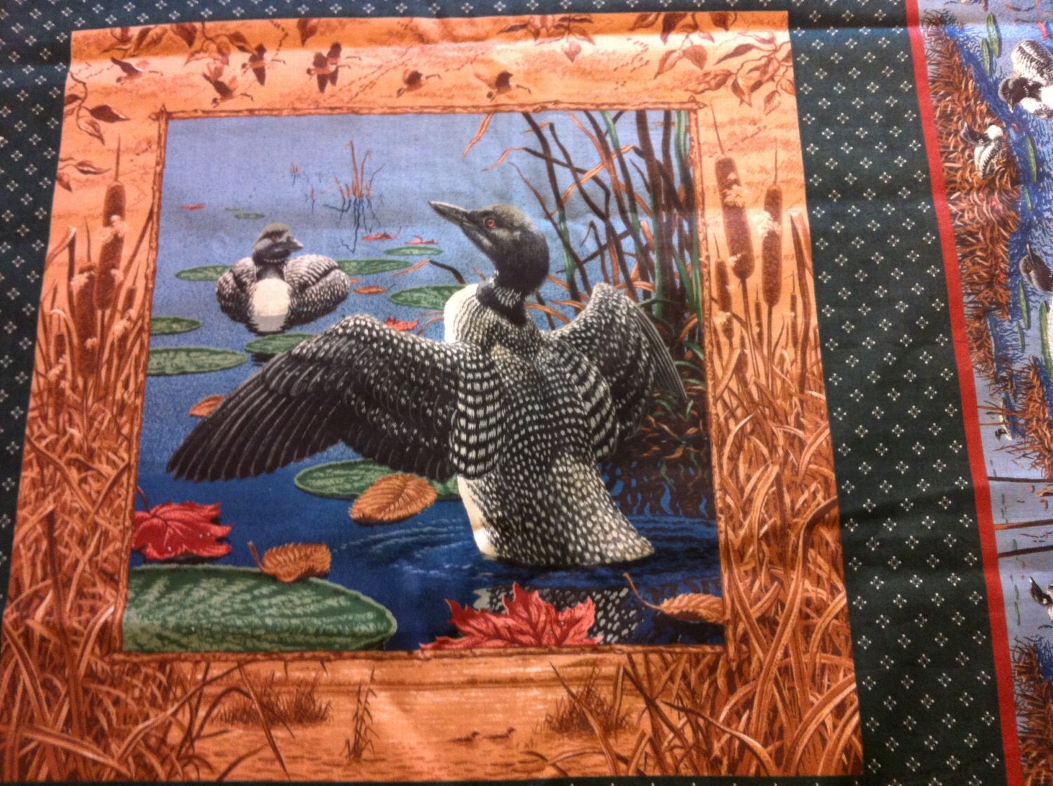 Loon fabric for pillows patchwork quilt lap quilt or wall