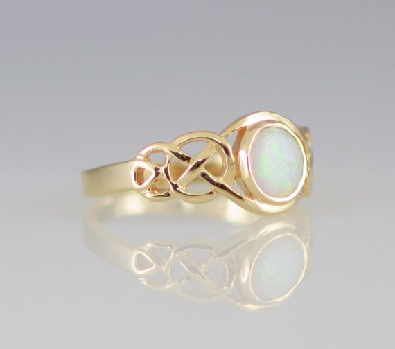 Opal Celtic 14K Ring by StoweGems on Etsy