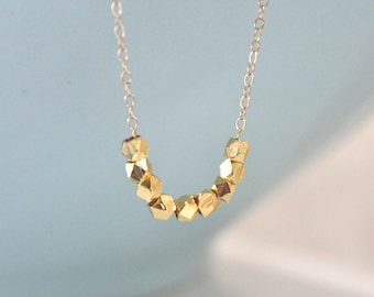 Gold Necklace, Dainty Gold Necklace, Gold Nugget Necklace, Bridesmaid Necklace, Birthday Gift, Delicate Necklace, Best Friend, Best Seller