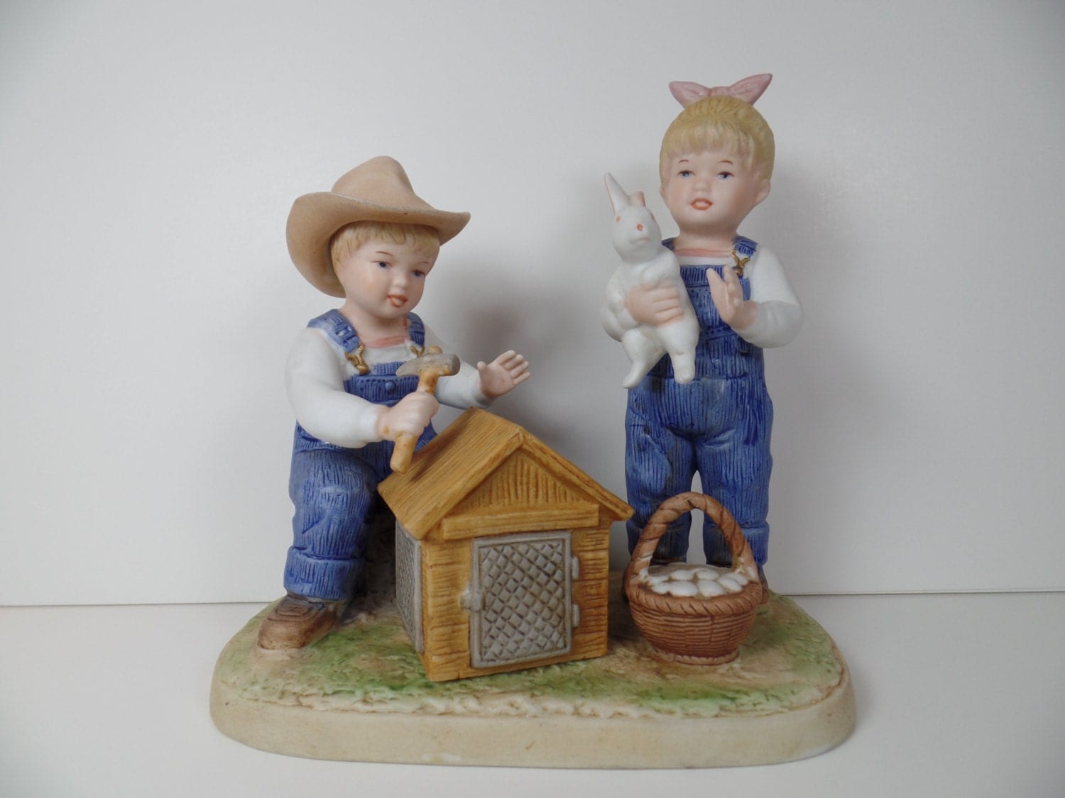 vintage figurine homco denim days bunny by sallysvintagekitchen vintage figurine homco denim days bunny by sallysvintagekitchen