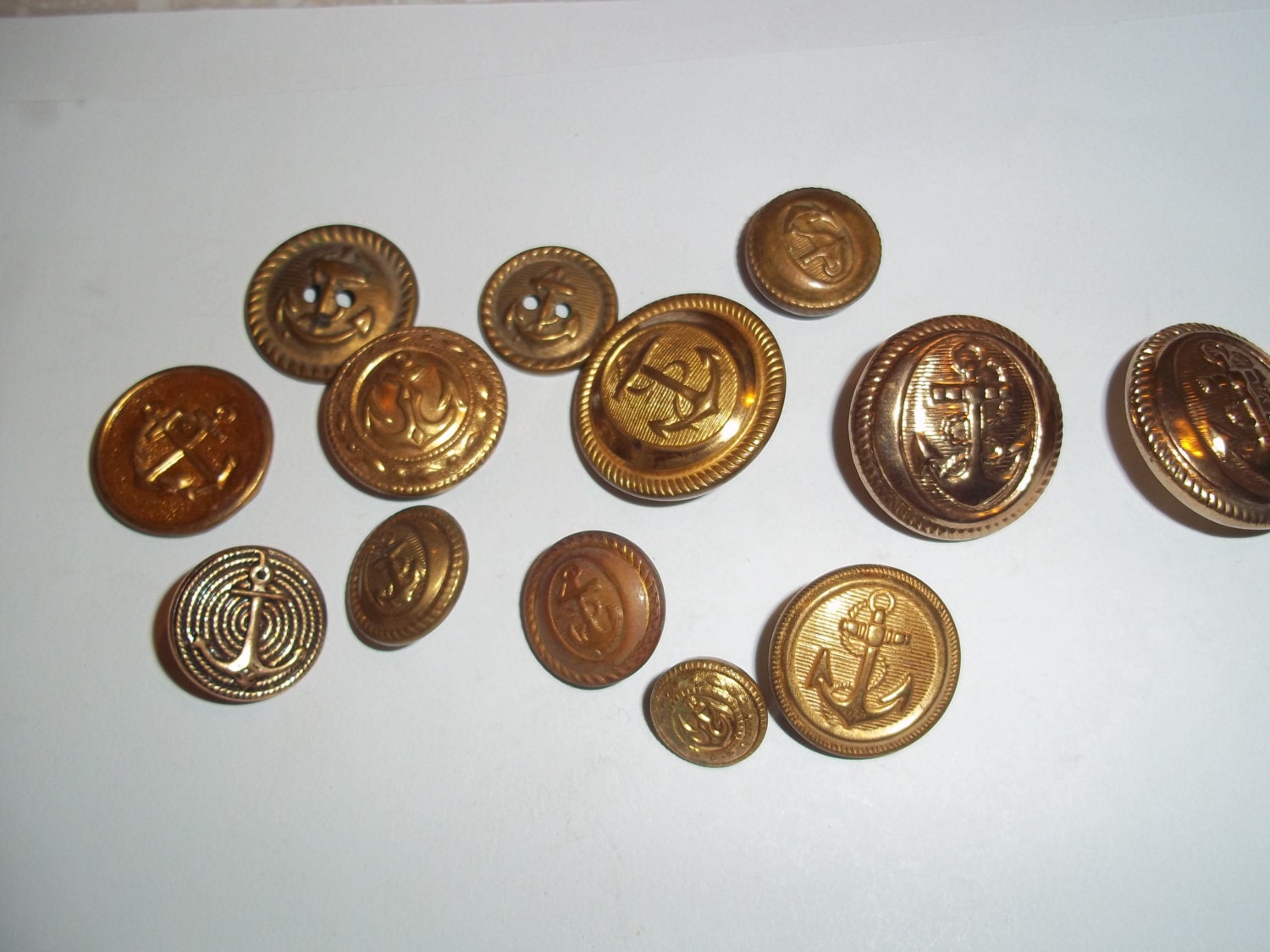 Various Brass Navy Anchor Vintage Buttons B136