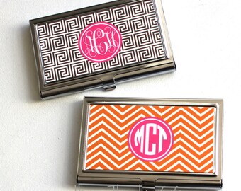 Business Card Case - Monogram Business Card Holder - Personalized card holder - Personalized Gift - Coworker gift