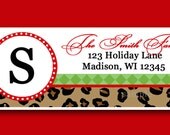 Christmas Leopard Labels Printable or Printed - Printable Enclosure, Gift Tag or Return Address Label Il_170x135