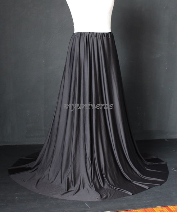 Black Maxi Skirt Full Length Skirt Long Skirt Jersey Skirt
