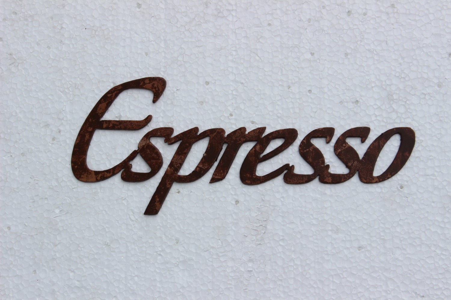 Espresso Word Metal Wall Art Kitchen Decor by sayitallonthewall