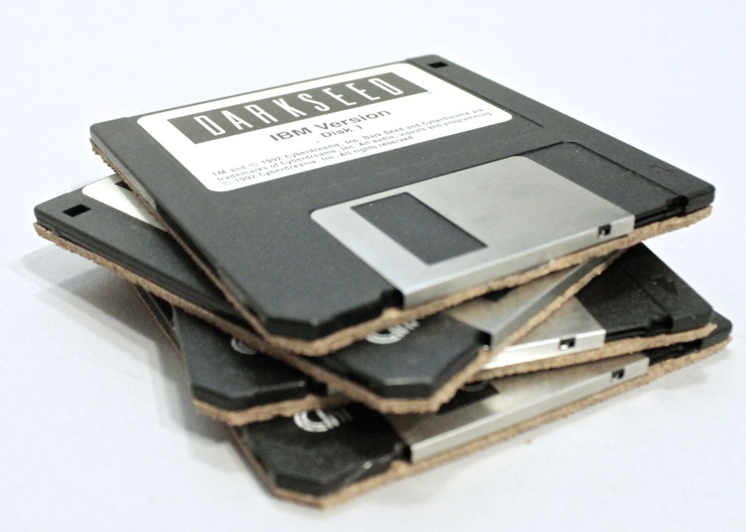 4 Darkseed Floppy Disk Coasters FREE SHIPPING