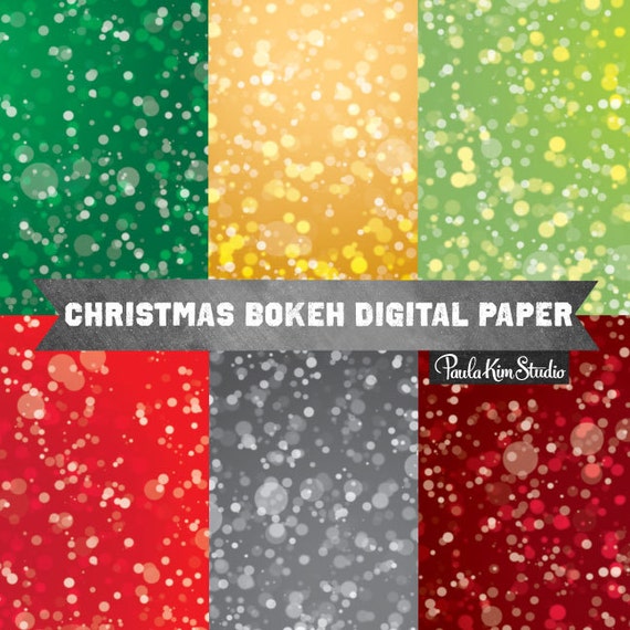 Christmas Bokeh Overlay Digital Papers - Textures Digital Download Il_570xn