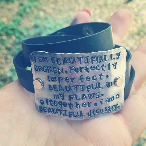 hand stamped beautifully broken bracelet by SoBeautifullyBroken