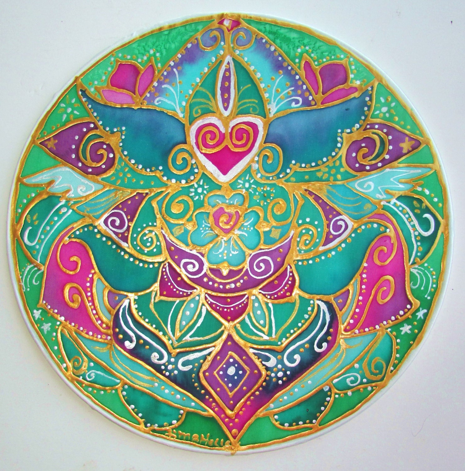 Download mandala art Compasionate Heart yoga art spiritual art