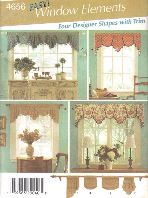 Window Treatments Pattern Valance Sewing by ThoughtfulGemsCrafts