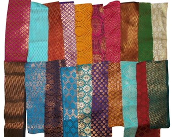 Indian Brocade Scrap Bundle (24 pieces)