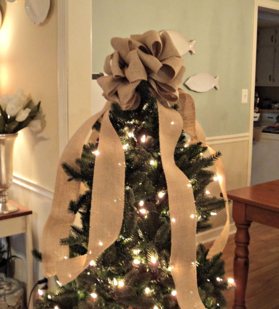 Full Burlap Bow Tree Topper