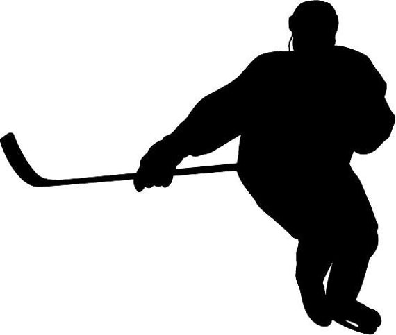 Items similar to Hockey Player Skating Silhouette die cut