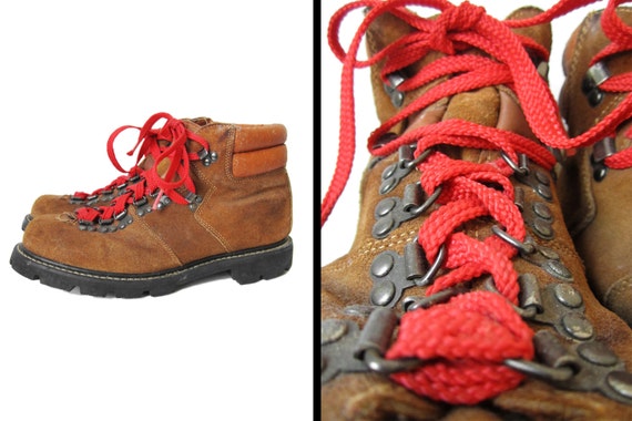 RESERVED Vintage 80s Sears Hiking Boots Mountaineering Suede