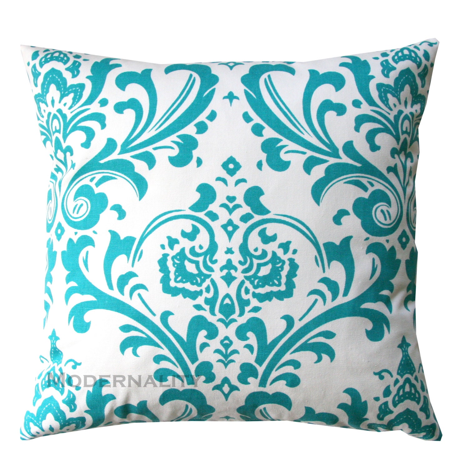 Damask Pillows Premier Prints Traditions Turquoise by Modernality2