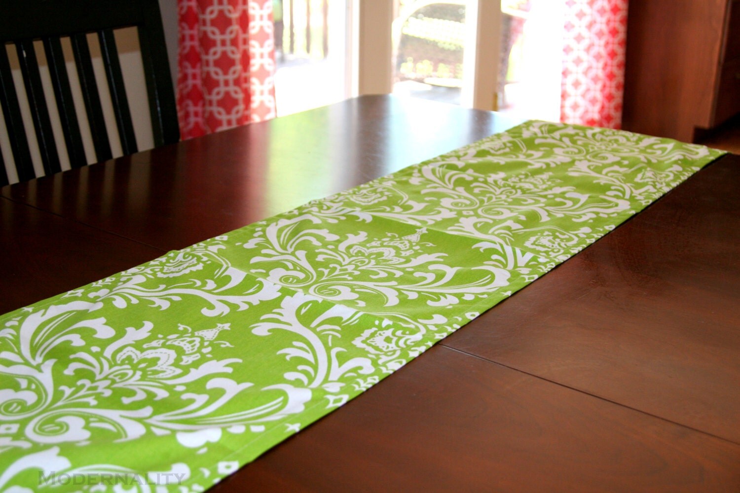 Lime Green Table Runner Chartreuse Ozborne by ModernalityHomeDecor
