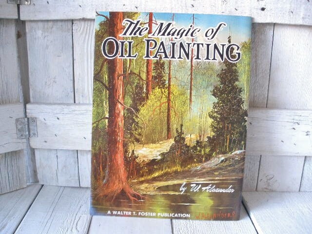 Vintage oil painting book landscapes art instruction Walter