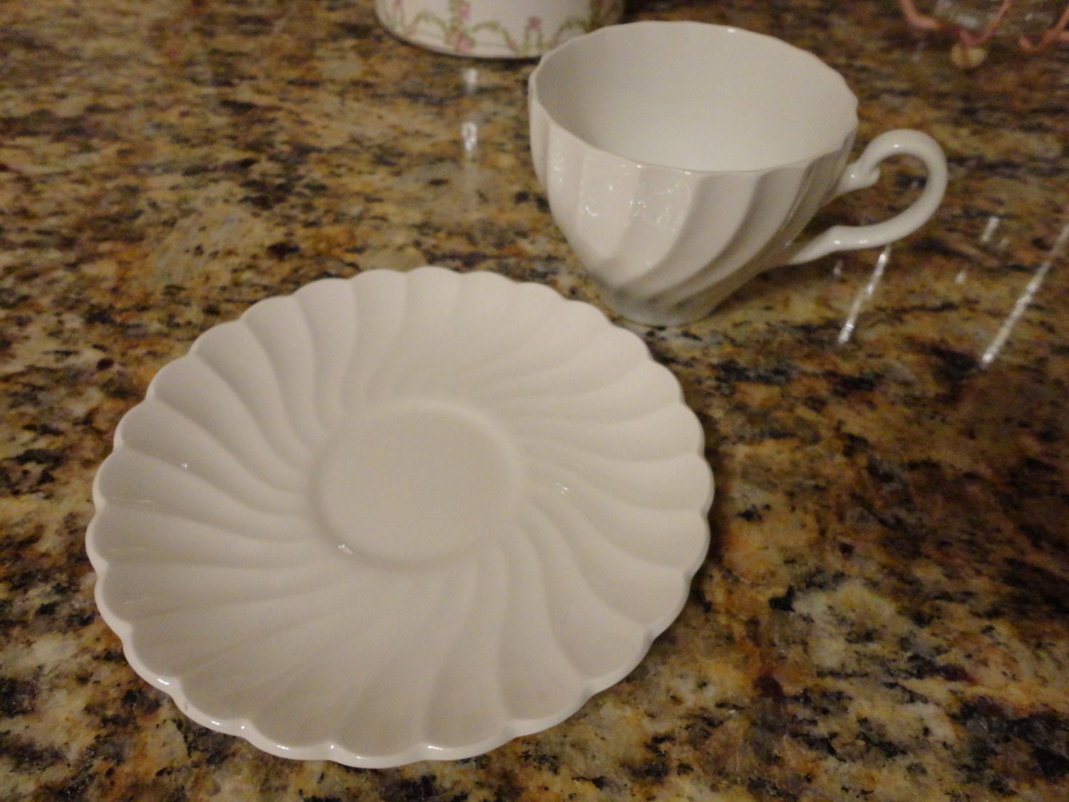 RESERVED Johnson Brothers Snow White Regency China Teacups and