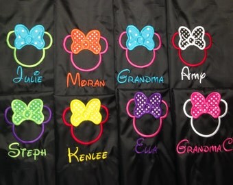 Custom Personalized Embroidered Disney Mickey or Minnie Cinch Drawstring Backpack Bags