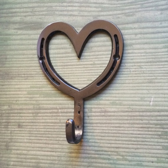 Heart Hook forged from horseshoe, anniversary gift 6 or 11 th, MADE to ORDER