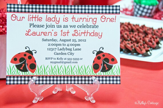 Ladybug Birthday Invitation... Custom, Digital, Printable Il_570xn