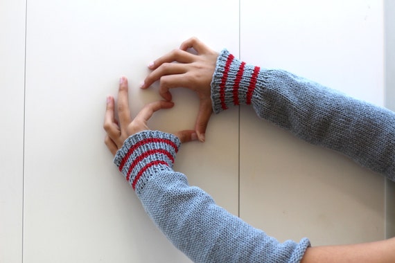 Fingerless Gloves Knitting Pattern, Arm Warmers knit Pattern, Womens Fingerle...