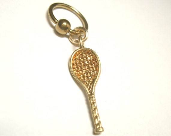 Navel Belly Button Ring Gold Tone Tennis by ArianrhodWolfchild