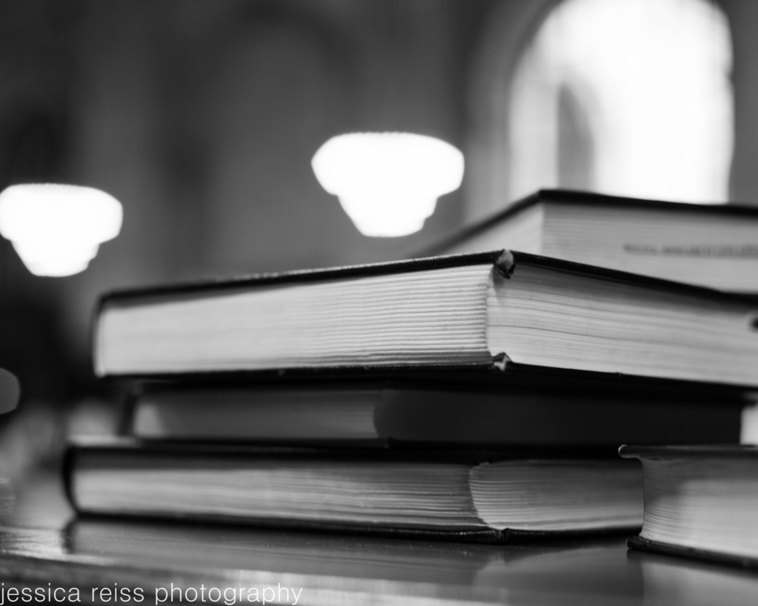 Black And White Book Stack Photography New York Public Library